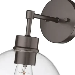 Outdoor Lighting-Kirkland's Home Bronze Glass Orb Outdoor Sconce Light Brown