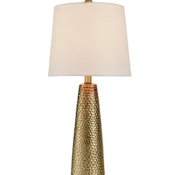 Table Lamps-Kirkland's Home Bronze Hammered Table Lamp White