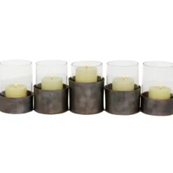 Candle Holders-Kirkland's Home Bronze Iron Runner Brown