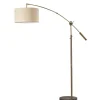 Floor Lamps-Kirkland's Home Bronze Metal Arched Oversized Shade Floor Lamp Brown