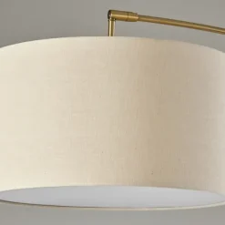 Floor Lamps-Kirkland's Home Bronze Metal Arched Oversized Shade Floor Lamp Brown