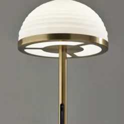 Floor Lamps-Kirkland's Home Bronze Metal Dome Shade Floor Lamp White