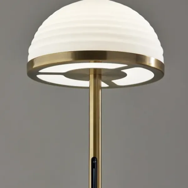 Floor Lamps-Kirkland's Home Bronze Metal Dome Shade Floor Lamp White
