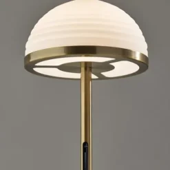 Floor Lamps-Kirkland's Home Bronze Metal Dome Shade Floor Lamp White