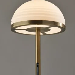 Floor Lamps-Kirkland's Home Bronze Metal Dome Shade Floor Lamp White