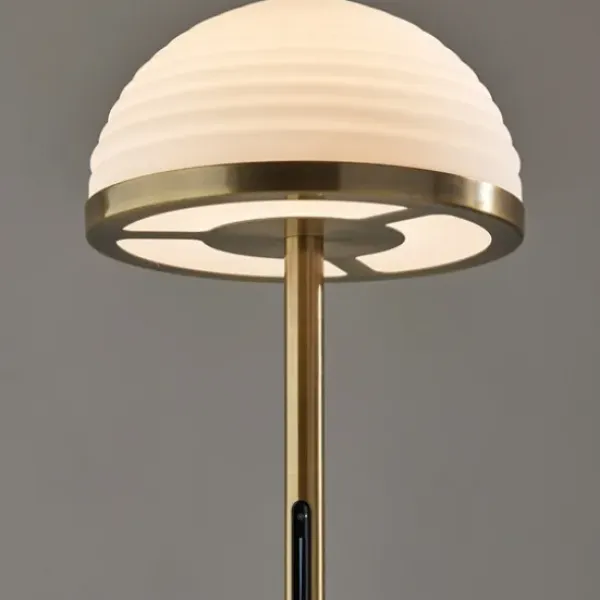 Floor Lamps-Kirkland's Home Bronze Metal Dome Shade Floor Lamp White