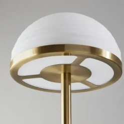 Floor Lamps-Kirkland's Home Bronze Metal Dome Shade Floor Lamp White