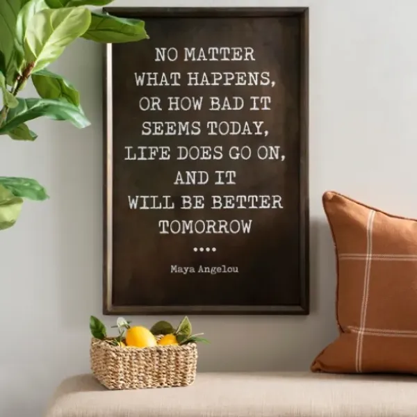 Wall Quotes & Signs-Kirkland's Home Bronze Metal Maya Angelou Plaque Brown
