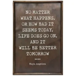 Wall Quotes & Signs-Kirkland's Home Bronze Metal Maya Angelou Plaque Brown