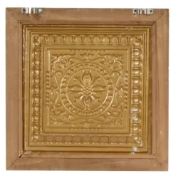 Wall Plaques-Kirkland's Home Bronze Metal Mirror Floral Wall Plaques, Set Of 3 Brown