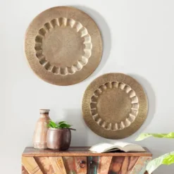 Wall Plaques-Kirkland's Home Bronze Metal Moroccan Wall Sculptures, Set Of 2 Brown
