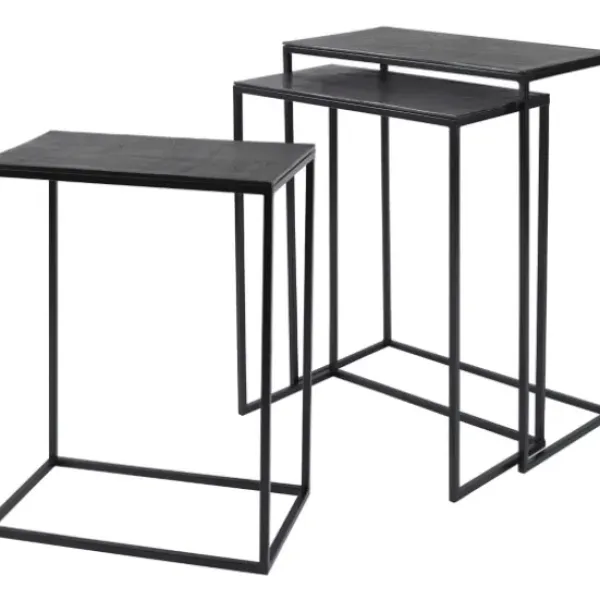 Accent & End Tables-Kirkland's Home Bronze Metal Nesting Side Tables, Set Of 3 Black