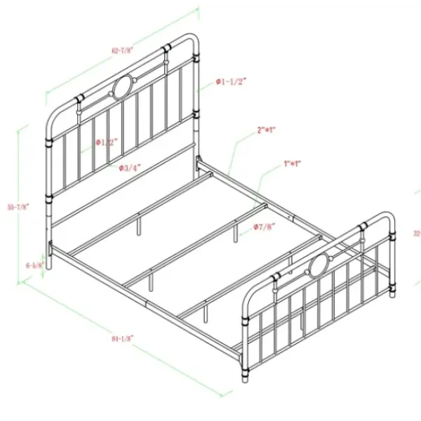 Beds & Headboards-Kirkland's Home Bronze Metal Pipe Queen Bed Gold