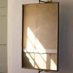 Decorative Mirrors-Kirkland's Home Bronze Metal Rectangle Tilting Mirror