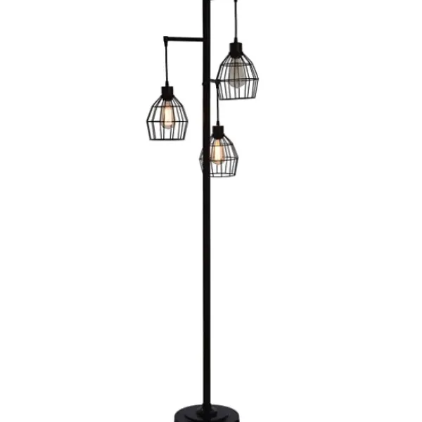 Floor Lamps-Kirkland's Home Bronze Metal 3-Tier Floor Lamp Brown