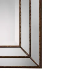 Decorative Mirrors-Kirkland's Home Bronze Metallic Grooved Texture Wall Mirror Brown