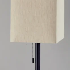 Table Lamps-Kirkland's Home Bronze Monochrome Square Table Lamp Black/Tan