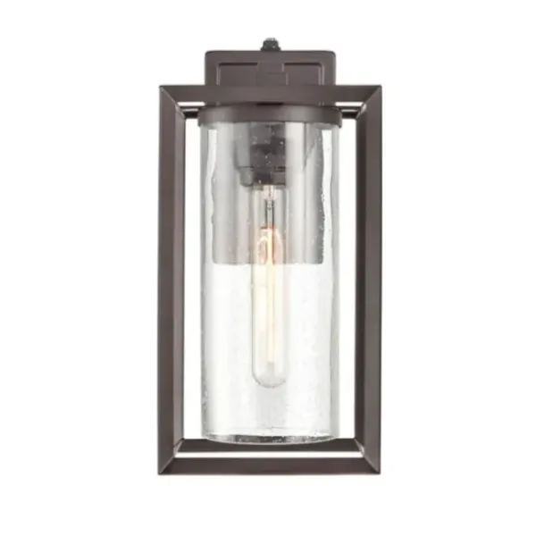Outdoor Lighting-Kirkland's Home Bronze Open Seeded Glass Outdoor Sconce Brown