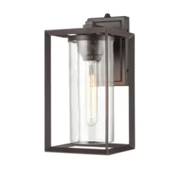Outdoor Lighting-Kirkland's Home Bronze Open Seeded Glass Outdoor Sconce Brown