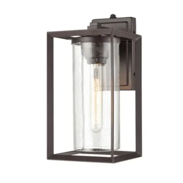 Outdoor Lighting-Kirkland's Home Bronze Open Seeded Glass Outdoor Sconce Brown