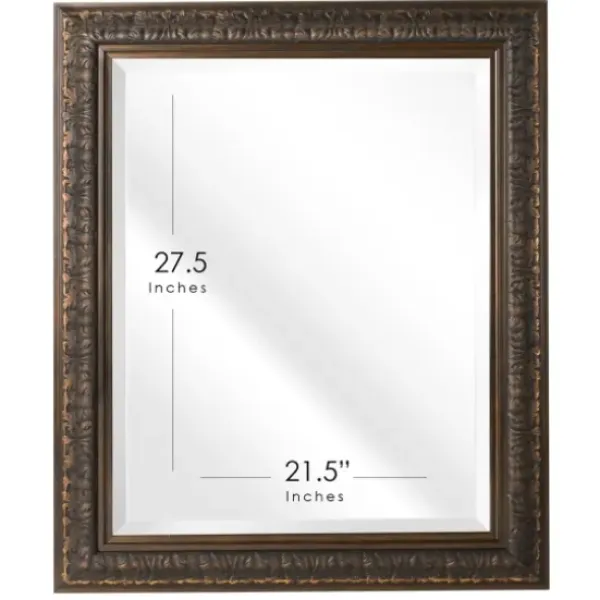 Framed Mirrors-Kirkland's Home Bronze Ornate Beveled Framed Wall Mirror