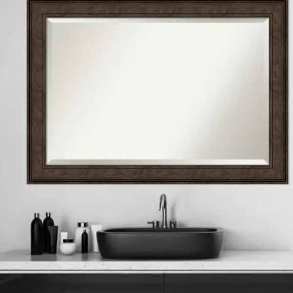 Decorative Mirrors-Kirkland's Home Bronze Panel Frame Beveled Mirror