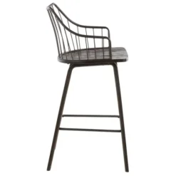 Bar Stools & Counter Height Stools-Kirkland's Home Bronze Poplar Wood Counter Stool Brown