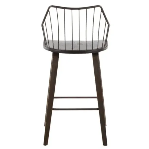Bar Stools & Counter Height Stools-Kirkland's Home Bronze Poplar Wood Counter Stool Brown