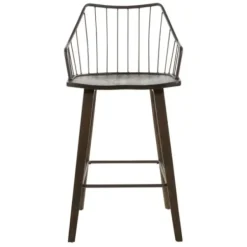 Bar Stools & Counter Height Stools-Kirkland's Home Bronze Poplar Wood Counter Stool Brown