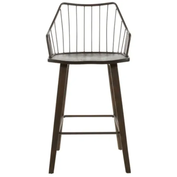 Bar Stools & Counter Height Stools-Kirkland's Home Bronze Poplar Wood Counter Stool Brown