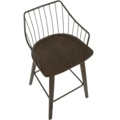Bar Stools & Counter Height Stools-Kirkland's Home Bronze Poplar Wood Counter Stool Brown