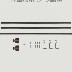 Curtain Rods & Hardware-Kirkland's Home Bronze Rhys Cylinder Curtain Rod, 72 In.