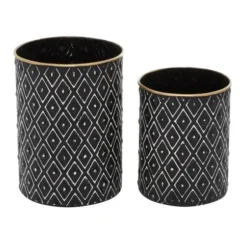 Decorative Bowls & Jars-Kirkland's Home Bronze Ribbed Ceramic Jars, Set Of 2 Brown