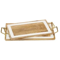 Decorative Trays-Kirkland's Home Bronze Scalloped Reflective Tray Brown