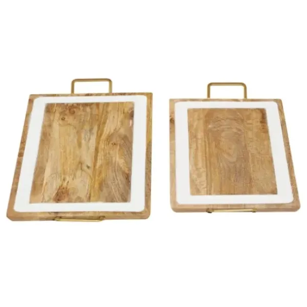 Decorative Trays-Kirkland's Home Bronze Scalloped Reflective Tray Brown