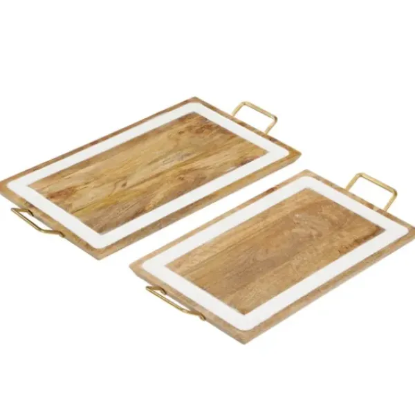 Decorative Trays-Kirkland's Home Bronze Scalloped Reflective Tray Brown