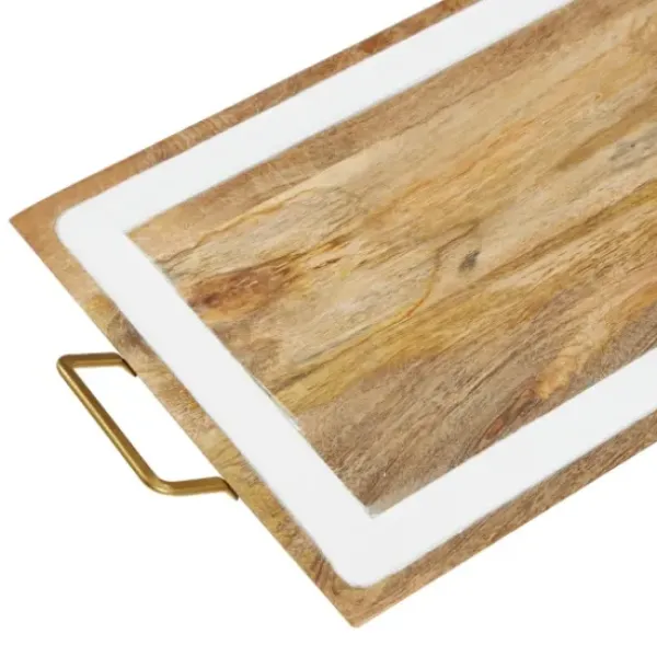 Decorative Trays-Kirkland's Home Bronze Scalloped Reflective Tray Brown