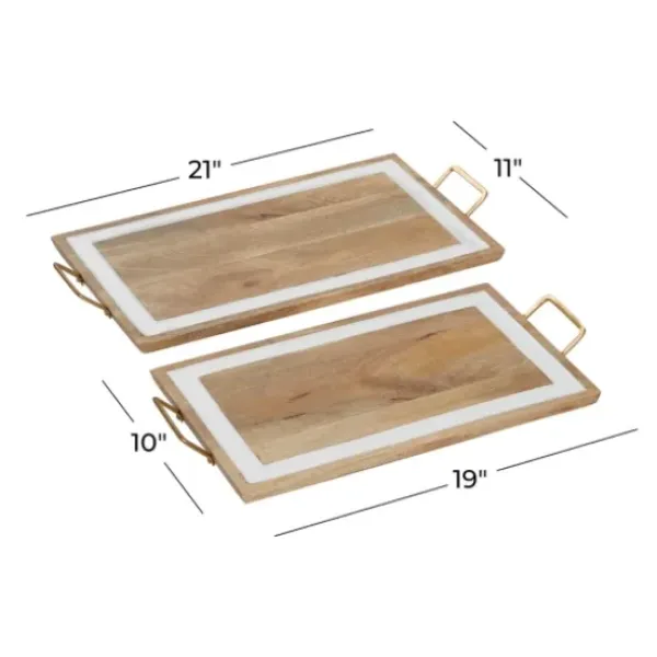 Decorative Trays-Kirkland's Home Bronze Scalloped Reflective Tray Brown