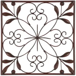 Wall Plaques-Kirkland's Home Bronze Scrollwork 4-Pc. Panel Wall Art Brown
