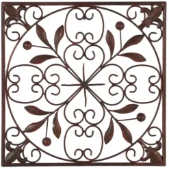 Wall Plaques-Kirkland's Home Bronze Scrollwork 4-Pc. Panel Wall Art Brown