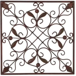 Wall Plaques-Kirkland's Home Bronze Scrollwork 4-Pc. Panel Wall Art Brown