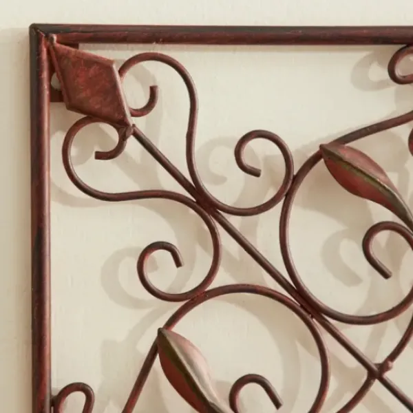 Wall Plaques-Kirkland's Home Bronze Scrollwork 4-Pc. Panel Wall Art Brown