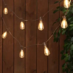 Outdoor Lighting-Kirkland's Home Bronze Shine Solar String Light Brown