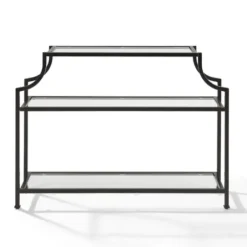 Console Tables-Kirkland's Home Bronze 3-Tier Ashlee Console Table Brown