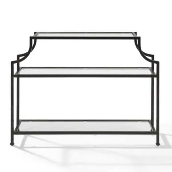 Console Tables-Kirkland's Home Bronze 3-Tier Ashlee Console Table Brown
