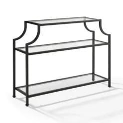 Console Tables-Kirkland's Home Bronze 3-Tier Ashlee Console Table Brown