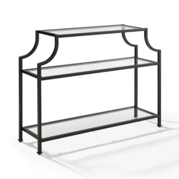 Console Tables-Kirkland's Home Bronze 3-Tier Ashlee Console Table Brown