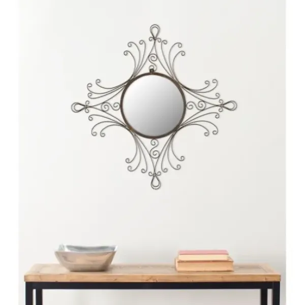 Decorative Mirrors-Kirkland's Home Bronze Victorian Curved Frame Mirror