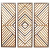 Wall Plaques-Kirkland's Home Bronze Wood Geometric Wall Plaques, Set Of 3 Tan