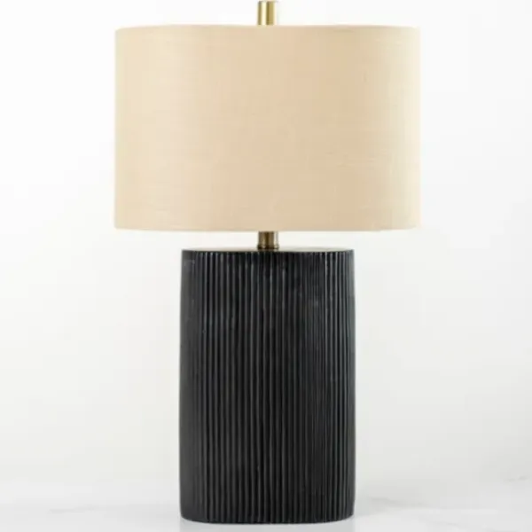 Table Lamps-Kirkland's Home Brooks Ribbed Table Lamp Black